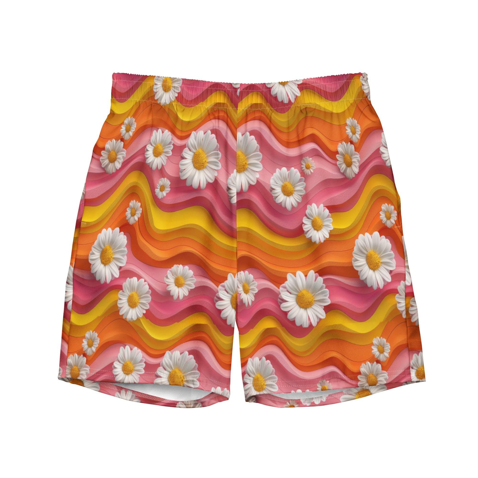 Baha Ranch Yeehaw Groovy Floral Men's Swim Trunks - Baha Ranch Western Wear - Flyclothing LLC