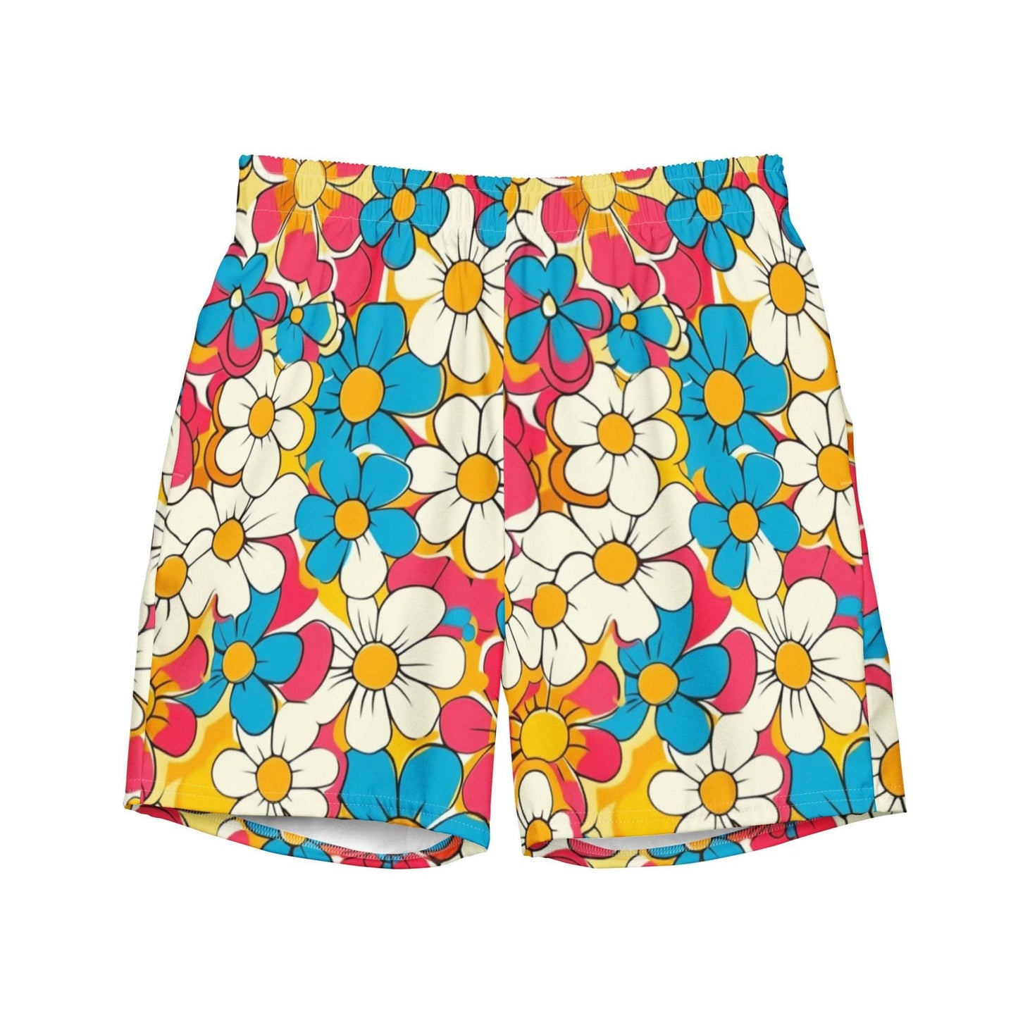 Baha Ranch Yeehaw Flower Child Retro Men's Swim Trunks - Baha Ranch Western Wear - Flyclothing LLC