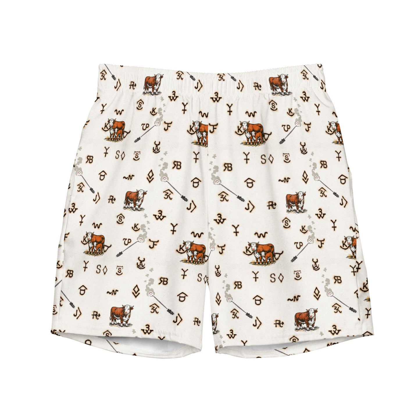 Baha Ranch YEEHAW Hereford Brands Swim Trunks