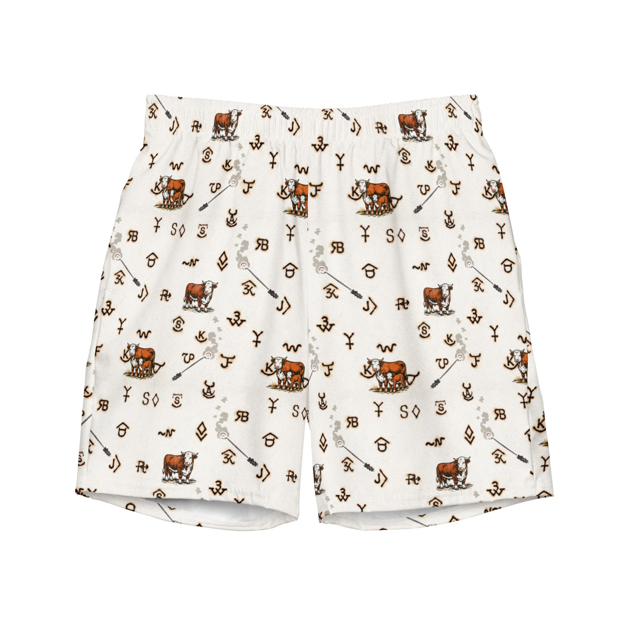 Baha Ranch YEEHAW Hereford Brands Swim Trunks