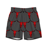 Baha Ranch Yeehaw Red Bull Skull Men's Swim Trunks