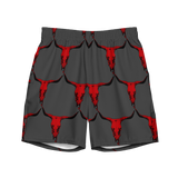 Baha Ranch Yeehaw Red Bull Skull Men's Swim Trunks