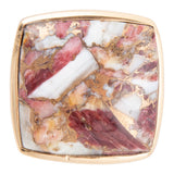 Square Purple Spiny Oyster Shell Matrix and Bronze Ring - Barse Jewelry