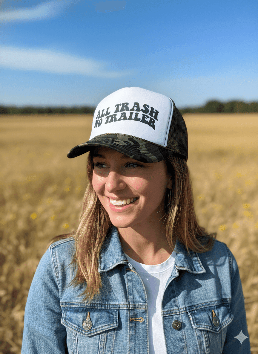 All Trash No Trailer Camo Trucker Hat - Wild Junkie - Flyclothing LLC