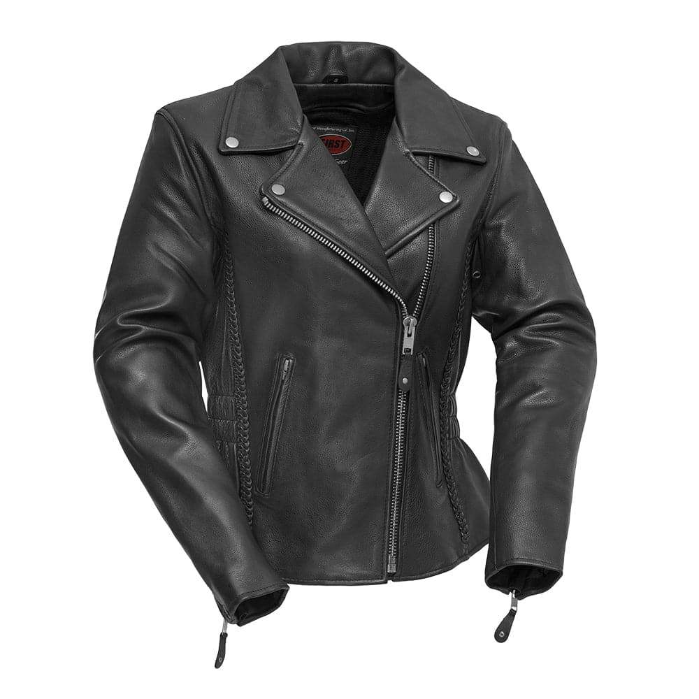 Allure Women's Motorcycle Leather Jacket - First Manufacturing Company - Flyclothing LLC