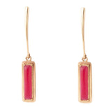 Alpine Red Bordeaux Quartz and Golden Bronze Drop Earrings - Barse Jewelry