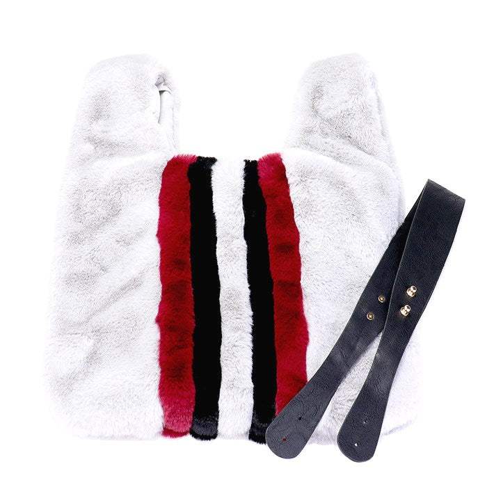 Amalia Colorblock Fluffy Faux Fur Slouchy Tote Bag Handbag - Madeline Love - Flyclothing LLC