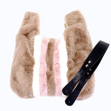Amalia Colorblock Fluffy Faux Fur Slouchy Tote Bag Handbag - Madeline Love - Flyclothing LLC