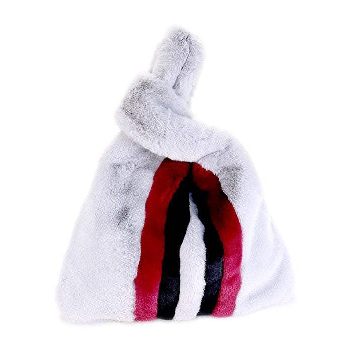 Amalia Colorblock Fluffy Faux Fur Slouchy Tote Bag Handbag - Madeline Love - Flyclothing LLC