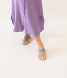 Amare Beaded Sandals in Silver - Naughty Monkey
