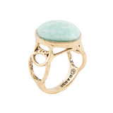 Blue Amazonite and Golden Bronze Circle Dance Ring - Barse Jewelry