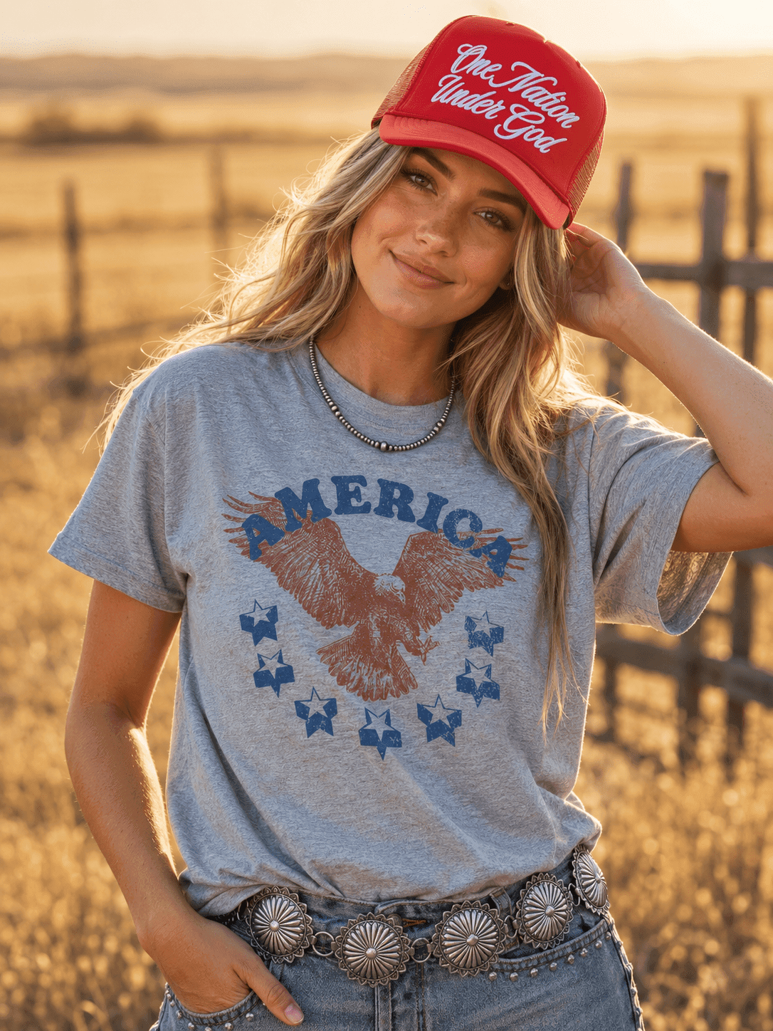 America Patriotic Eagle Graphic Tee - Wild Junkie - Flyclothing LLC