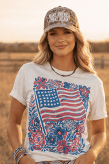 American Freedom Flowers Graphic Tee