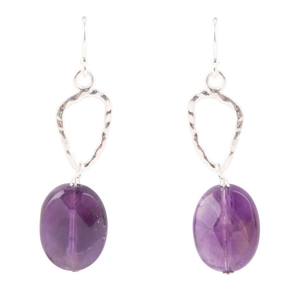 Amethyst and Sterling Silver Drop Earrings - Barse Jewelry
