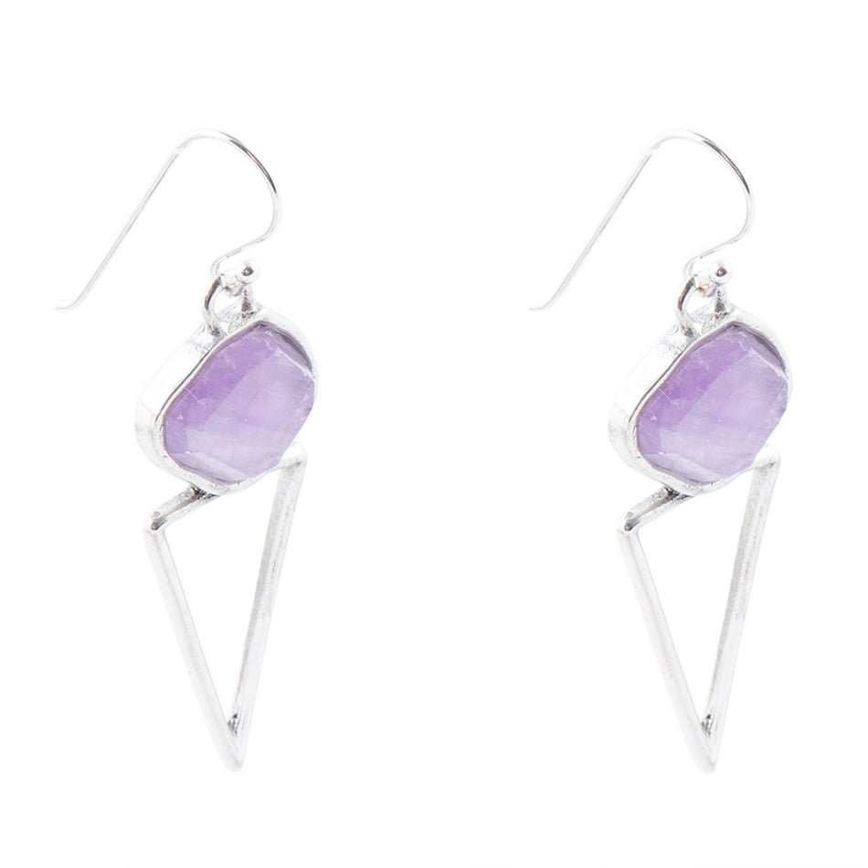 Amethyst Triangle Earrings - Barse Jewelry - Flyclothing LLC