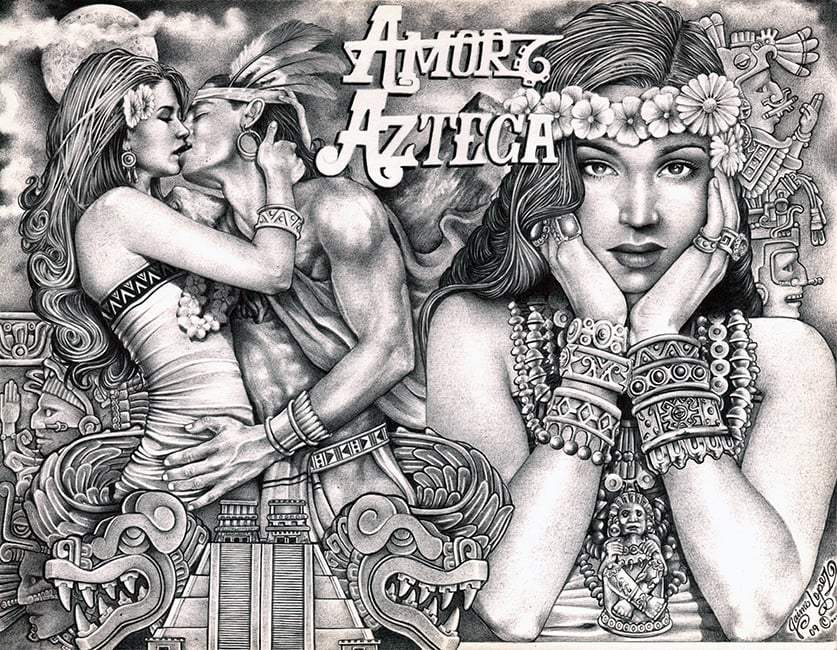 Black Market Art Company Amor Azteca Print - Black Market Art Company - Flyclothing LLC