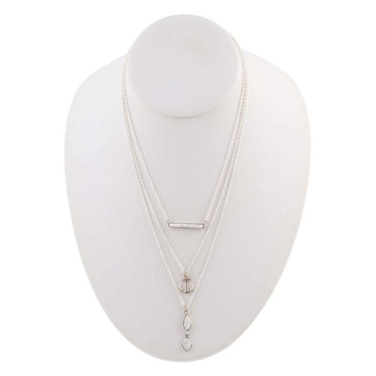 White Howlite and Sterling Silver Anchored To You Necklace - Barse Jewelry - Flyclothing LLC
