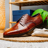 21-532-CGM ANDREA Crocodile Lace Up, Cognac - Zelli Italia - Flyclothing LLC