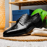 21-532-BKM ANDREA Crocodile Lace Up, Black - Zelli Italia - Flyclothing LLC