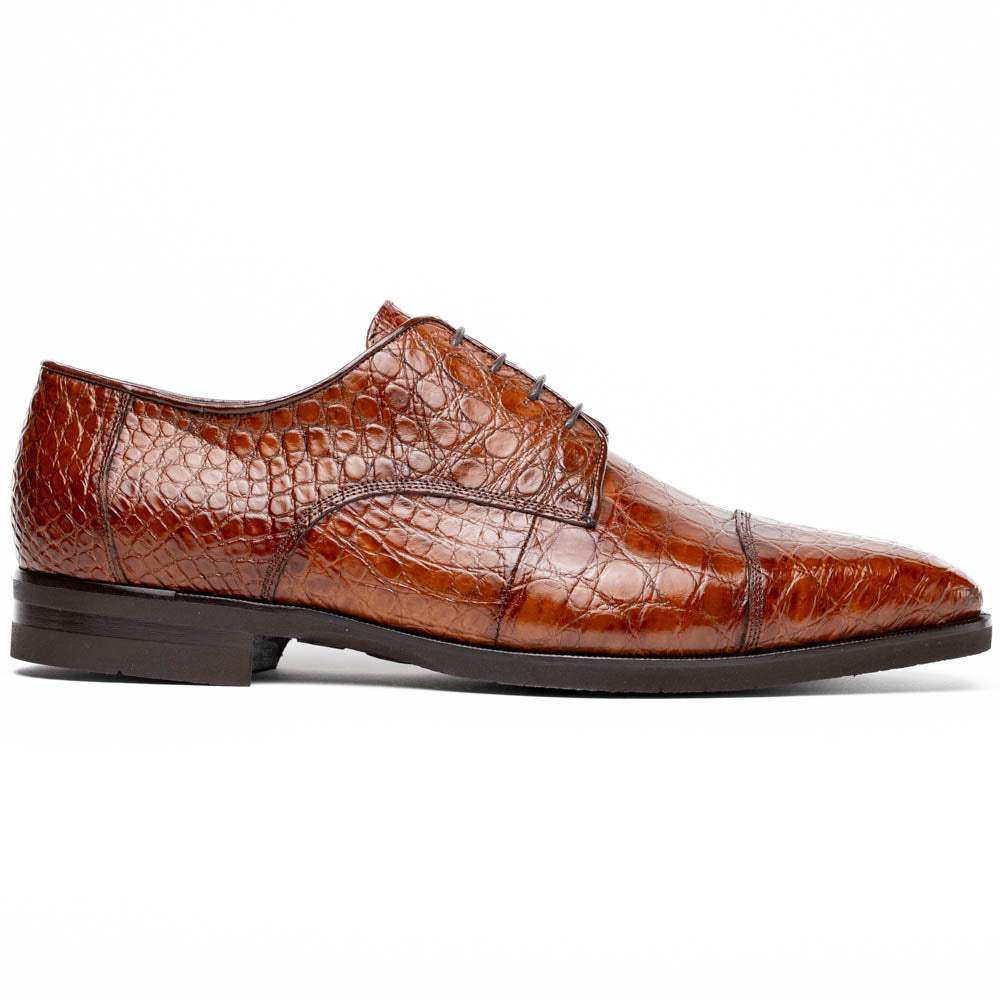 21-532-CGM ANDREA Crocodile Lace Up, Cognac - Zelli Italia - Flyclothing LLC