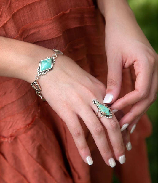 Anemone Blue Turquoise and Sterling Silver Statement Ring - Barse Jewelry - Flyclothing LLC
