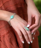 Anemone Blue Turquoise and Sterling Silver Statement Ring - Barse Jewelry