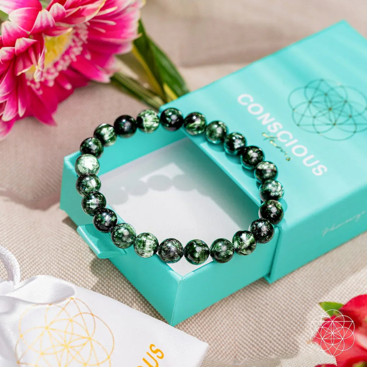 Angel Energy – Rare Seraphinite Bracelet of Transformation - Conscious Items - Flyclothing LLC