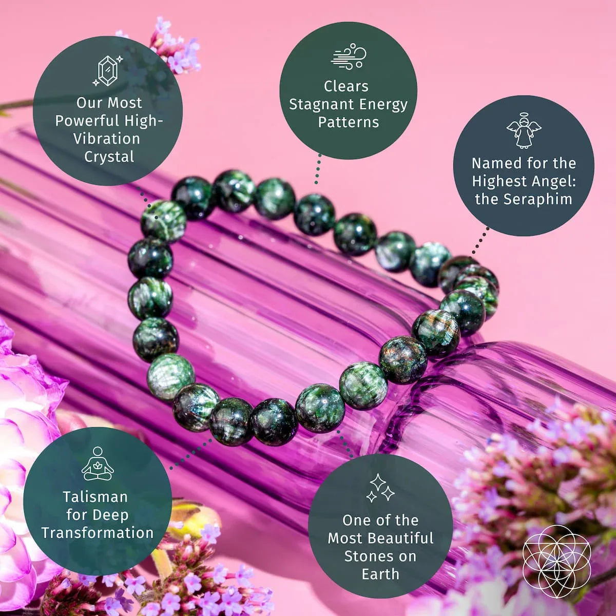 Angel Energy – Rare Seraphinite Bracelet of Transformation - Conscious Items - Flyclothing LLC