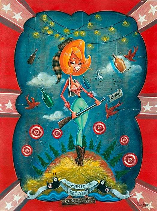 Black Market Art Company Annie Get Yer Winchester Print - Black Market Art Company - Flyclothing LLC