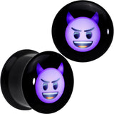 9/16 Licensed Purple Devil emoji Acrylic Double Flare Plug Set - BodyCandy - Flyclothing LLC