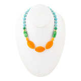 Apricot Orange Agate Chunky Golden Statement Necklace - Barse Jewelry
