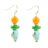 Apricot Colorful Golden Drop Earrings - Barse Jewelry