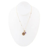 Aquarius - Zodiac Purple Amethyst Golden Charm Necklace - Barse Jewelry - Flyclothing LLC