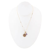Aquarius - Zodiac Purple Amethyst Golden Charm Necklace