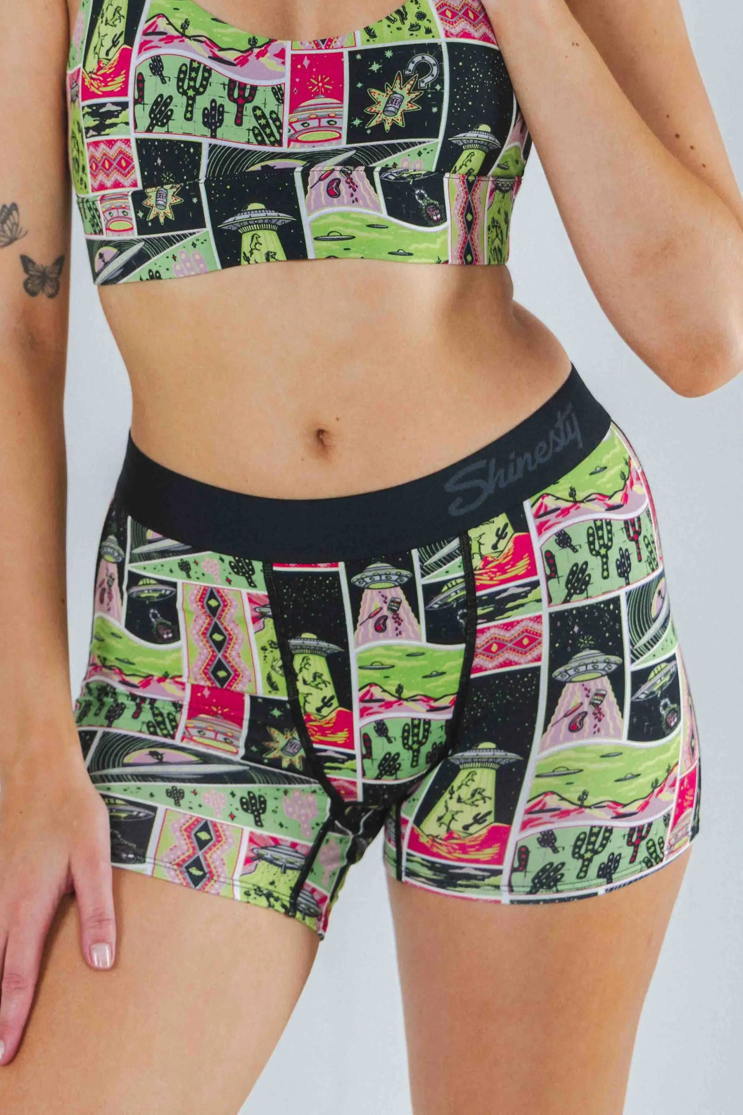 The Area 51 | Retro-Futuristic Alien Women’s Boxers - Shinesty - Flyclothing LLC