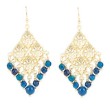Argo Blue Jade Golden Drop Chandelier Earrings - Barse Jewelry
