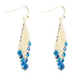 Argo Blue Jade Golden Drop Chandelier Earrings - Barse Jewelry