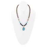 Argo Blue Apatite and Brown Tiger's Eye Golden Pendant Necklace - Barse Jewelry