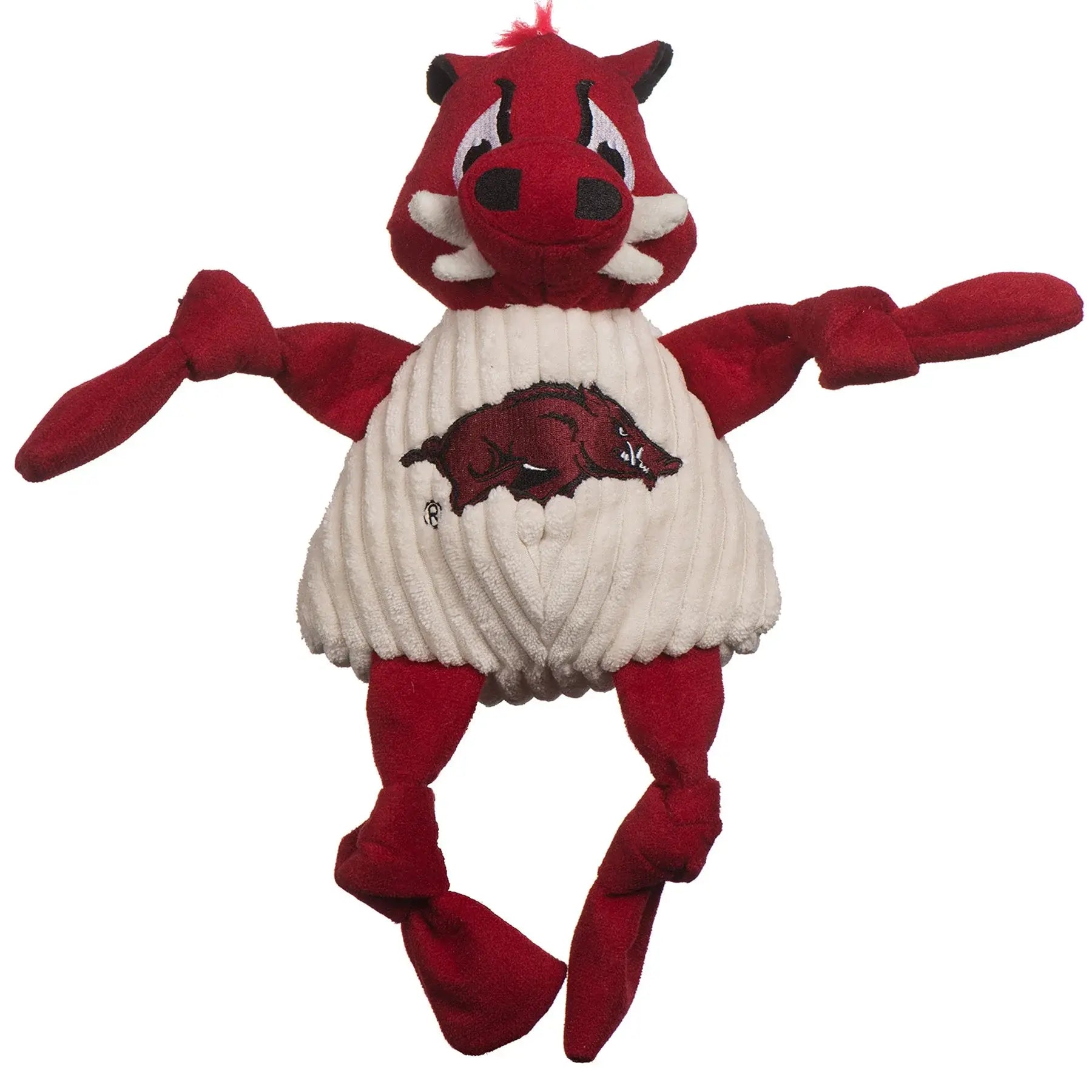 NCAA University of Arkansas, Tusk the Razorback Knottie® Plush Dog Toy - HuggleHounds - Flyclothing LLC