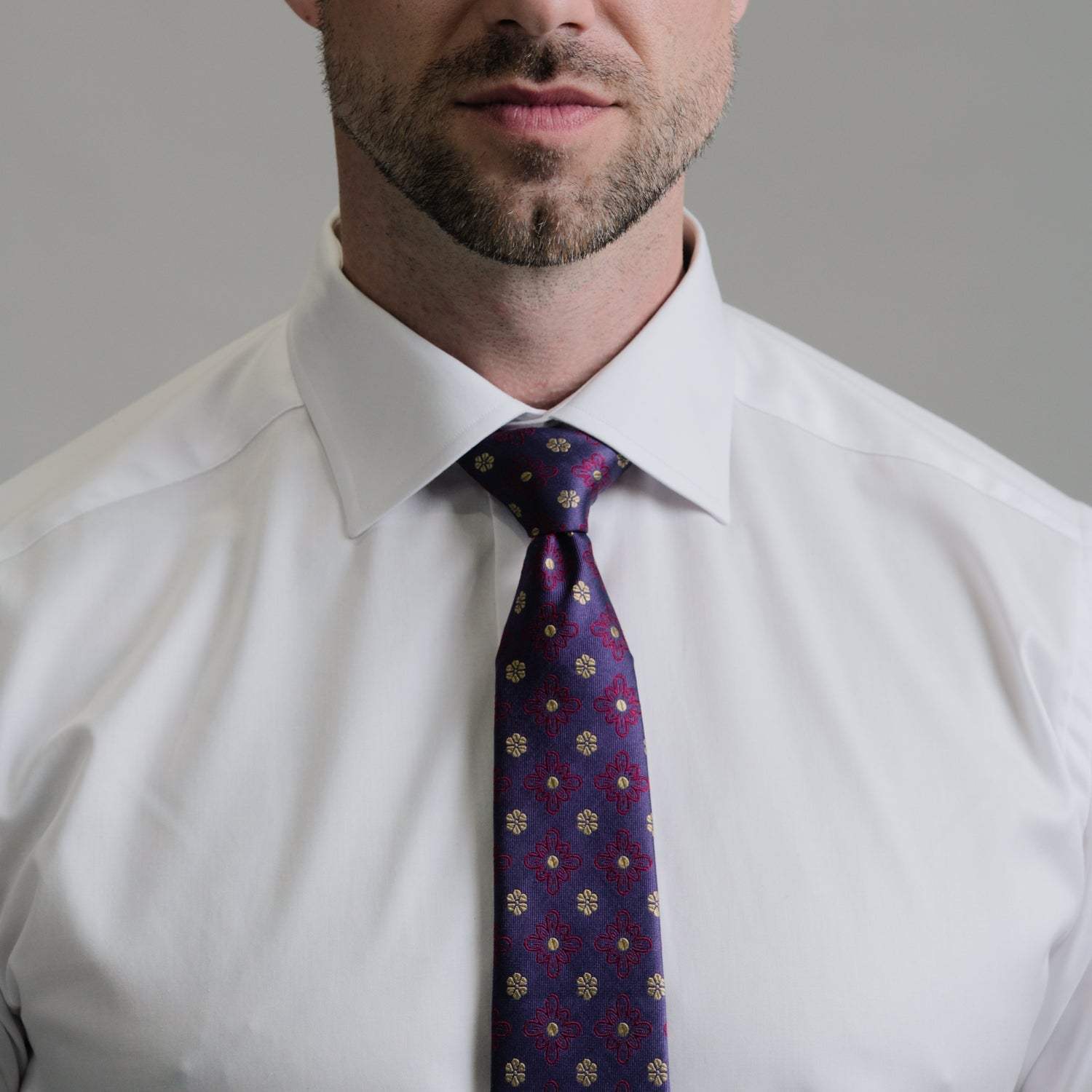 Deep Purple Floral Men's Tie - Cufflinks.com - Flyclothing LLC