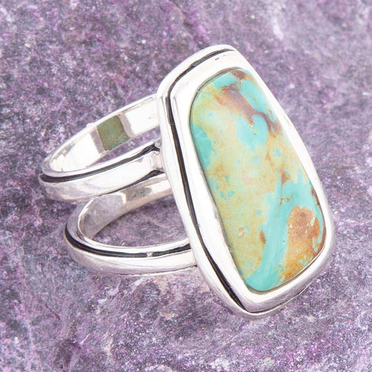 Art Blue Turquoise and Sterling Silver Statement Ring - Barse Jewelry - Flyclothing LLC