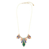 Art Deco Colorful Inlaid Golden Statement Necklace - Barse Jewelry - Flyclothing LLC