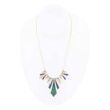 Art Deco Colorful Inlaid Golden Statement Necklace - Barse Jewelry - Flyclothing LLC