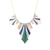 Art Deco Colorful Inlaid Golden Statement Necklace - Barse Jewelry - Flyclothing LLC