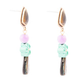 Aruba Blue Abalone Post Golden Drop Earrings - Barse Jewelry