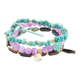 Aruba Blue and Purple Stretch Bracelet Set - Barse Jewelry