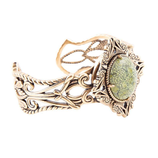 Aspen Green Serpentine and Golden Bronze Statement Cuff Bracelet - Barse Jewelry - Flyclothing LLC