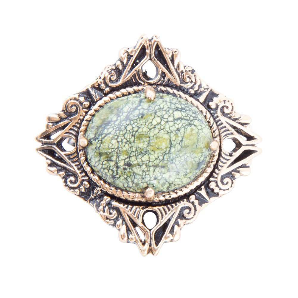 Aspen Green Serpentine Golden Statement Ring - Barse Jewelry - Flyclothing LLC