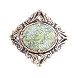 Aspen Green Serpentine Golden Statement Ring