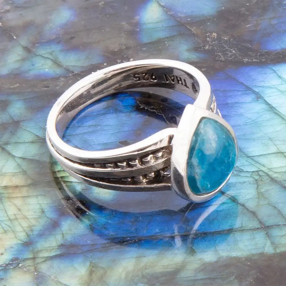 Astro Teardrop Blue Apatite and Sterling Silver Ring - Barse Jewelry - Flyclothing LLC